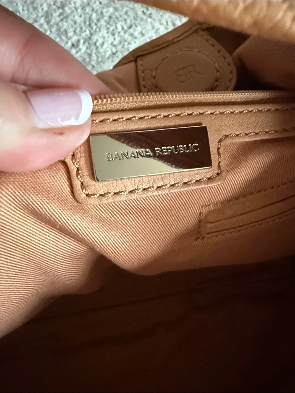 Banana Republic Tan Woven Tote with Leather Trim